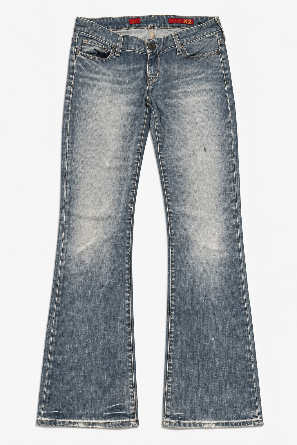 Vintage Y2K Bootcut Blue Denim mit Strass Details