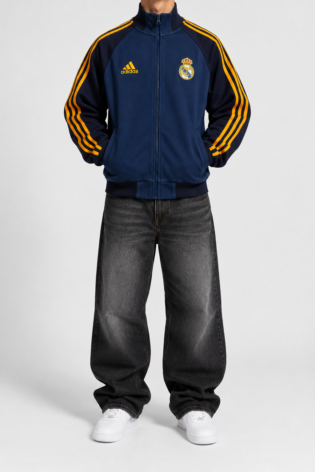 Adidas Real Madrid Track Jacket Navy/Gold