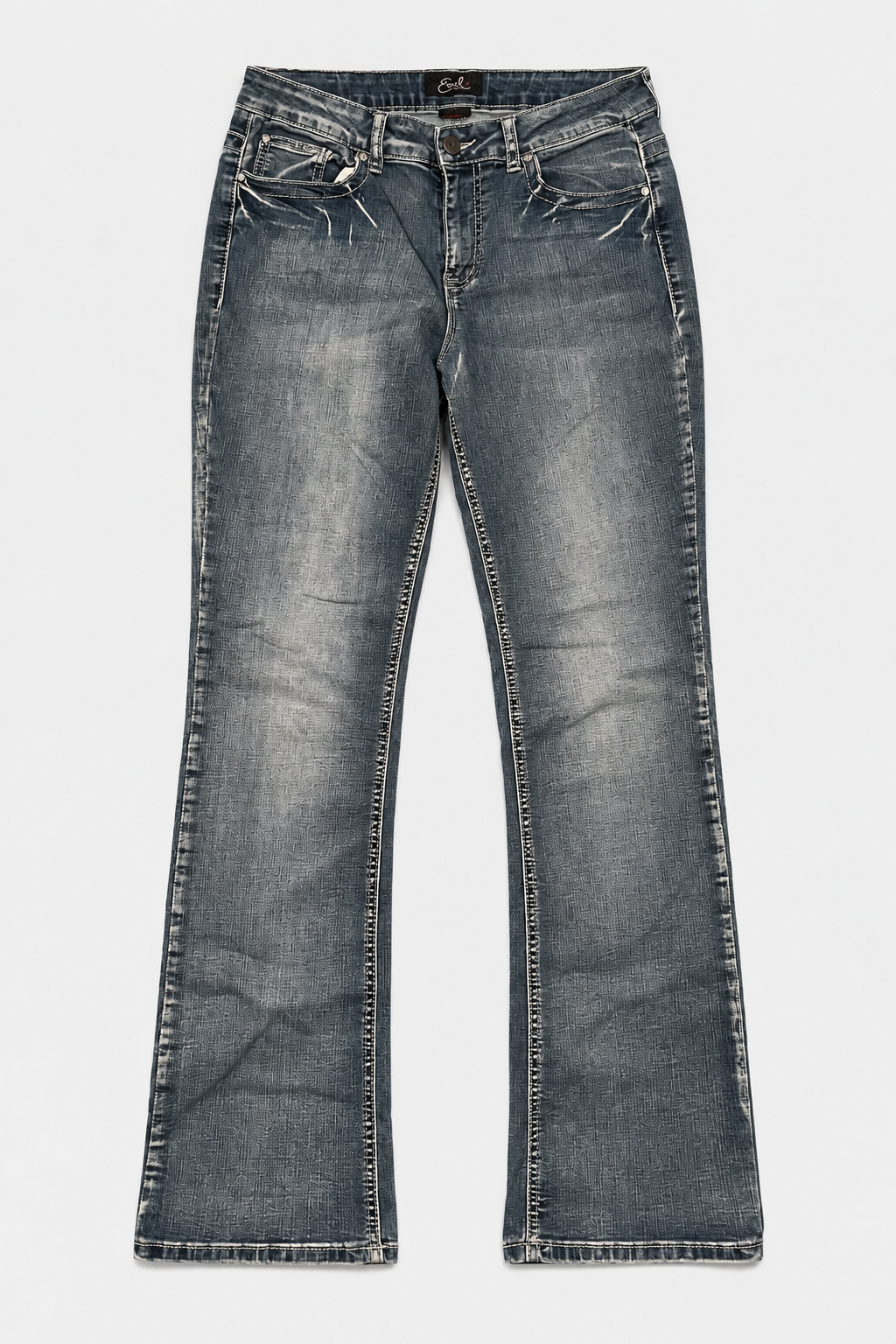Vintage Embellished Bootcut Jeans – Grey